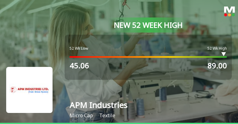 APM Industries Stock Reaches 52 Week High Outperforms Sector