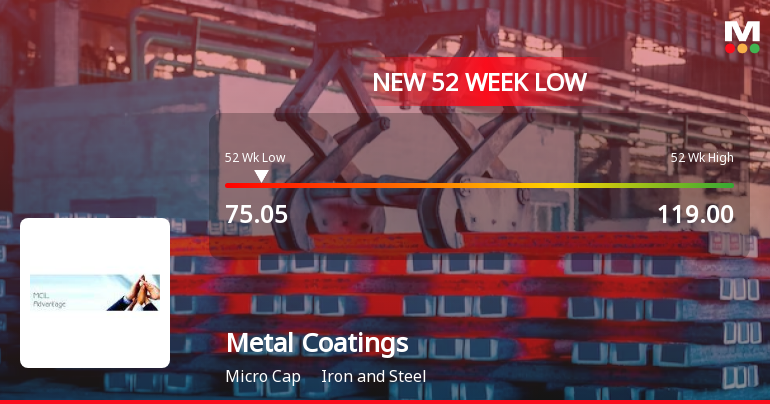 Metal Coatings (India) Ltd Hits 52-Week Low, 'Strong Sell' Call by