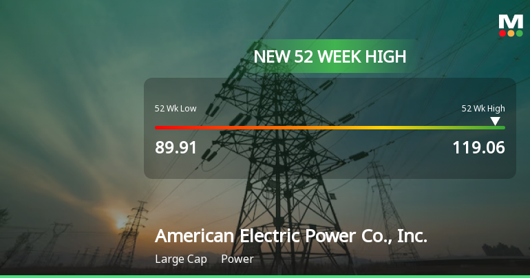 American Electric Power Co. Hits New 52-Week High of $119.06
