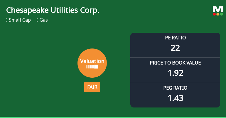 Chesapeake Utilities Corp. Experiences Revision in Stock Evaluation Amid Mixed Industry Performance