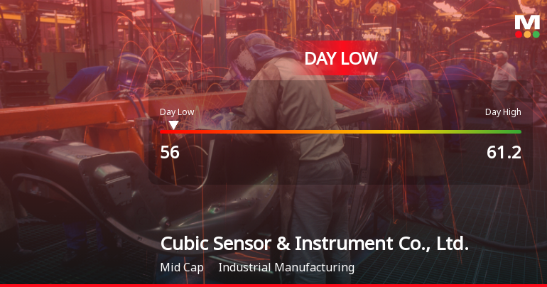 Cubic Sensor Hits Day Low of CNY 56.00 Amid Price Pressure