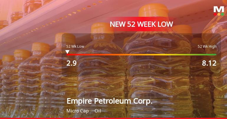 Empire Petroleum Corp. Hits New 52-Week Low at USD 2.90
