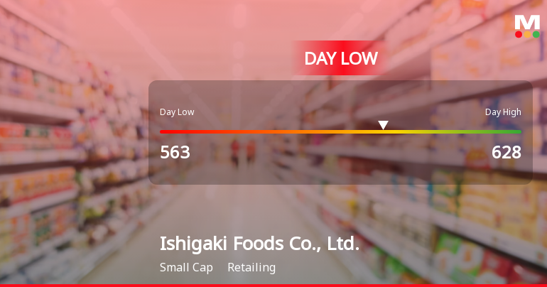 Ishigaki Foods Hits Day Low of JPY 563 Amid Price Pressure