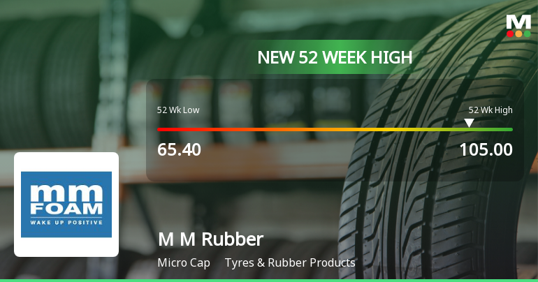 M M Rubber Co Hits New 52-Week High of Rs. 105