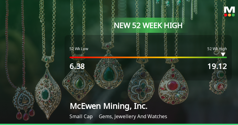 McEwen Mining Hits New 52-Week High of $19.12, Up 74.7% Year-to-Date