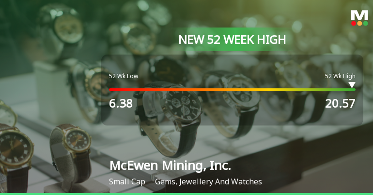 McEwen Mining Hits New 52-Week High of $20.57, Surging 89%