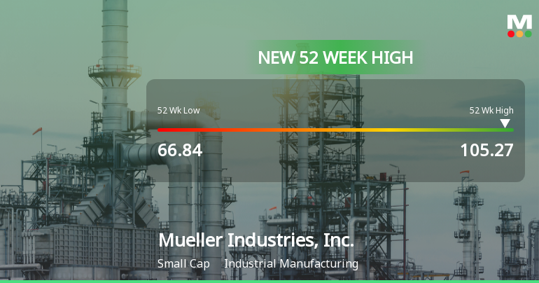 Mueller Industries Hits New 52-Week High of $105.27, Up 89.71%
