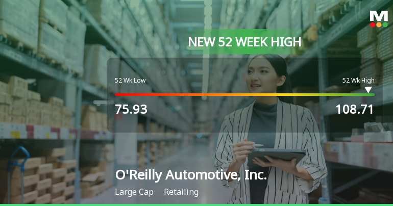 O'Reilly Automotive Hits New 52-Week High at $108.71