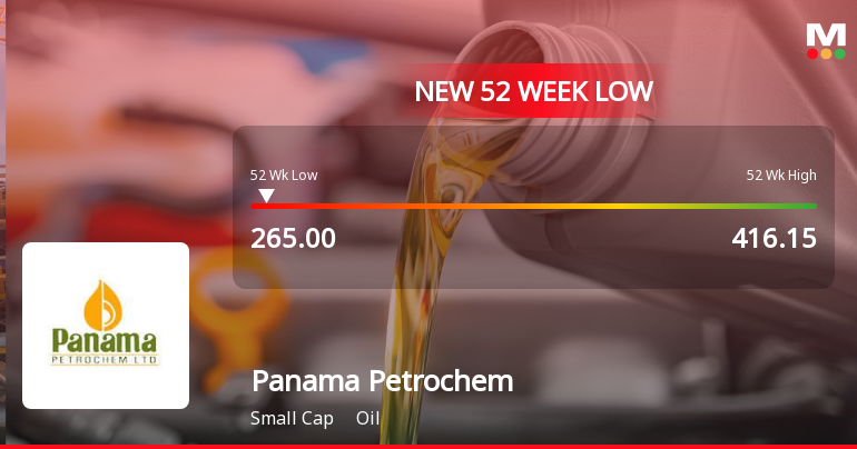 Panama Petrochem Stock Hits New 52-Week Low at Rs. 265