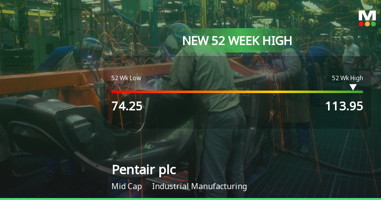 Pentair plc Hits New 52-Week High of USD 113.95
