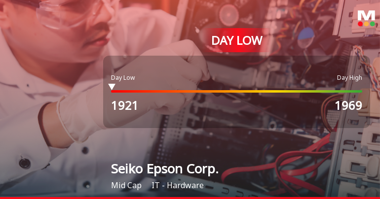 Seiko Epson Corp. Hits Day Low of JPY 1,921 Amid Price Pressure