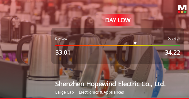 Shenzhen Hopewind Electric Hits Day Low Amid Price Pressure at CNY 33.01