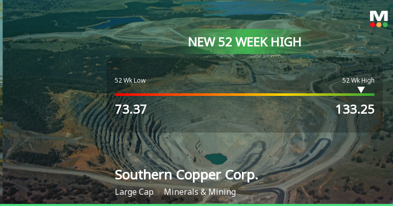 Southern Copper Corp. Hits New 52-Week High at USD 133.25