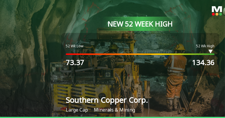 Southern Copper Corp. Hits New 52-Week High of USD 134.36
