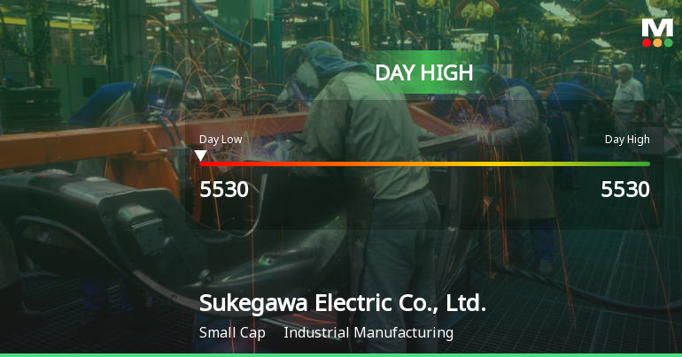 Sukegawa Electric Soars 33.9%, Hits Intraday High of JPY 5,530.00