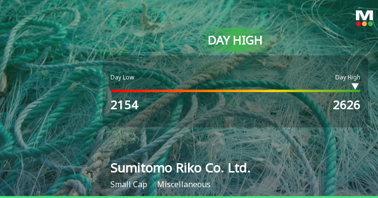 Sumitomo Riko Soars 19.73%, Hits Intraday High of JPY 2,626.00