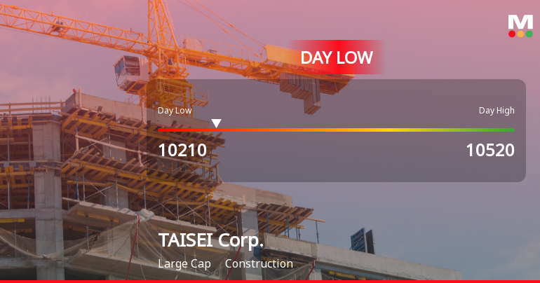 TAISEI Corp. Stock Hits Day Low of JPY 10,210 Amid Price Pressure