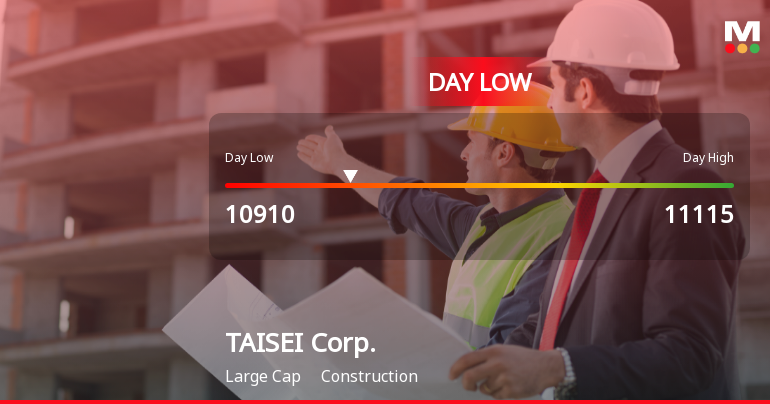 TAISEI Corp. Stock Hits Day Low of JPY 10,910 Amid Price Pressure