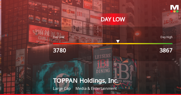 TOPPAN Holdings Hits Day Low at JPY 3,780 Amid Price Pressure