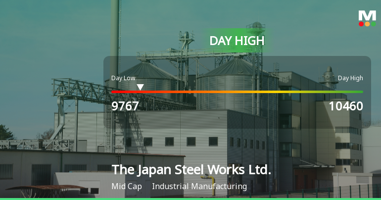 Japan Steel Works Hits Day High with 15.35% Surge to JPY 10,460.00