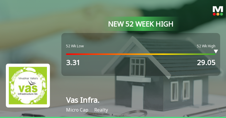 Vas Infrastructure Hits New 52-Week High of Rs. 29.05