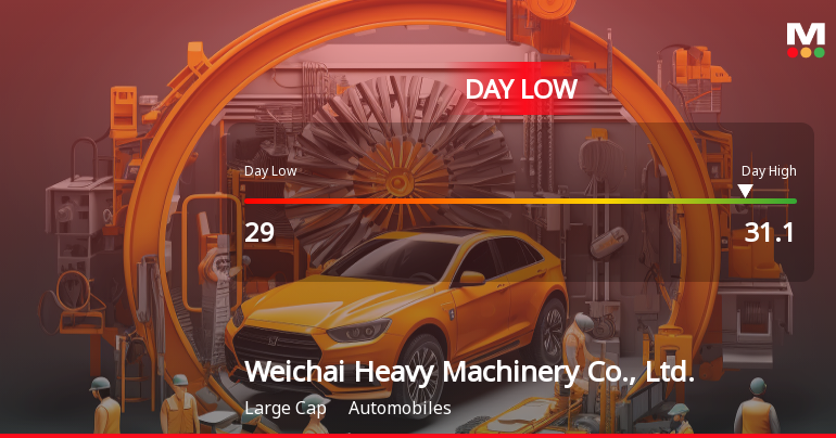 Weichai Heavy Machinery Hits Day Low at CNY 29 Amid Price Pressure