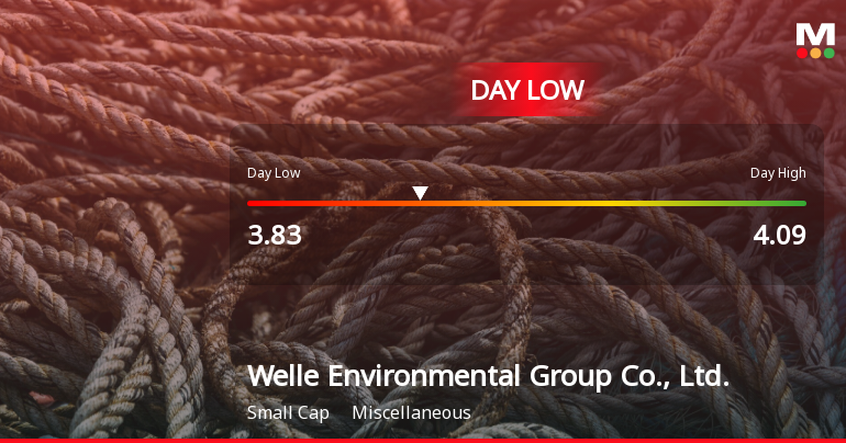 Welle Environmental Group Hits Day Low of CNY 3.83 Amid Price Pressure
