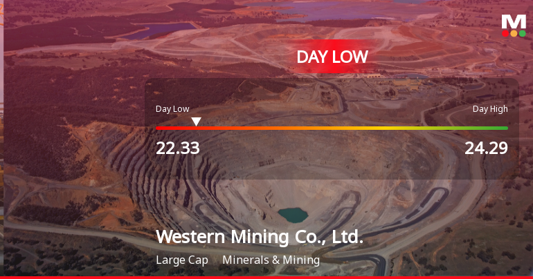 Western Mining Co. Hits Day Low of CNY 22.33 Amid Price Pressure