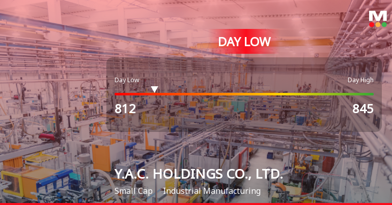 Y.A.C. HOLDINGS Hits Day Low at JPY 812 Amid Price Pressure