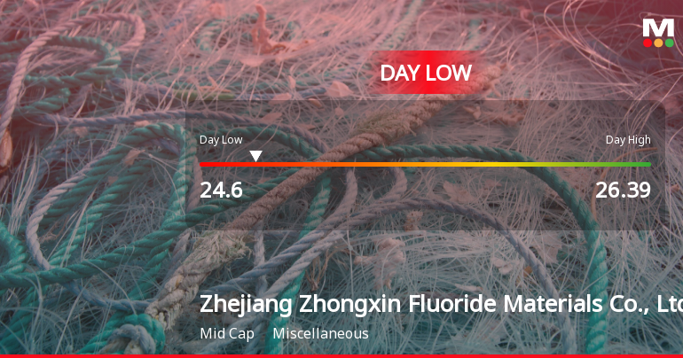 Zhejiang Zhongxin Fluoride Hits Day Low Amid Price Pressure at CNY 24.60