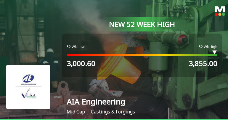AIA Engineering Reaches New 52-Week High of Rs.3855 Marking Significant Milestone
