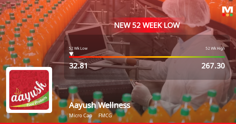 Aayush Wellness Hits New 52-Week Low at Rs. 32.81 Amid Market Resilience
