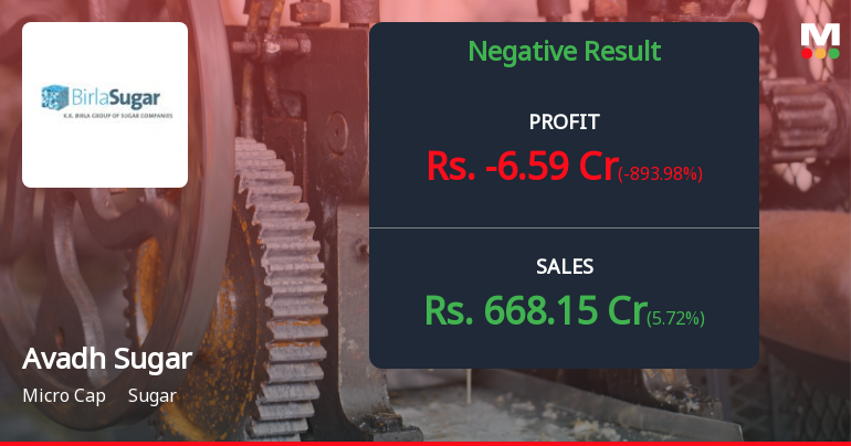 Avadh Sugar Q2 FY26: Losses Deepen as Operating Margins Collapse to Multi-Year Lows