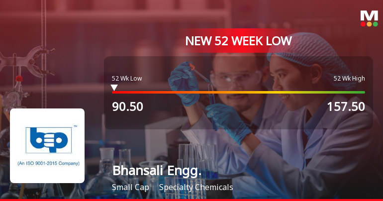 Bhansali Engineering Polymers Falls to 52-Week Low of Rs.91.11 Amid Market Pressure