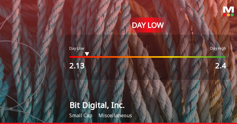 Bit Digital Stock Hits Day Low of $2.13 Amid Price Pressure