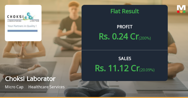 Choksi Laboratories Q2 FY26: Profit Plunges 38% Despite Revenue Growth – Margin Pressures Mount