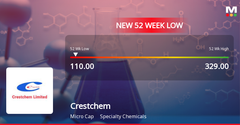 Crestchem Hits New 52-Week Low at Rs. 110 Amid Market Gains