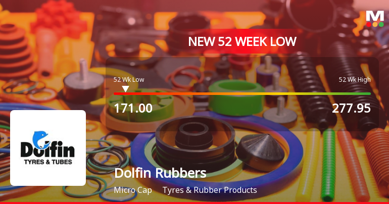 Dolfin Rubbers Stock Plummets to New 52-Week Low at Rs. 171