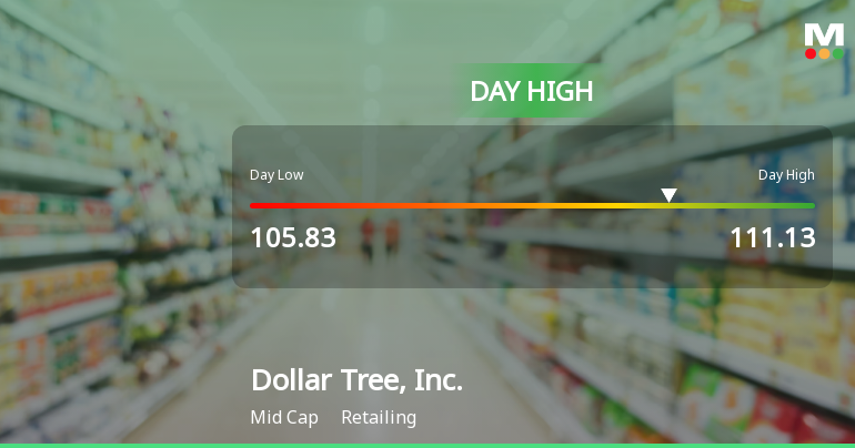Dollar Tree Hits Day High with 9.48% Surge, Outperforming S&P 500
