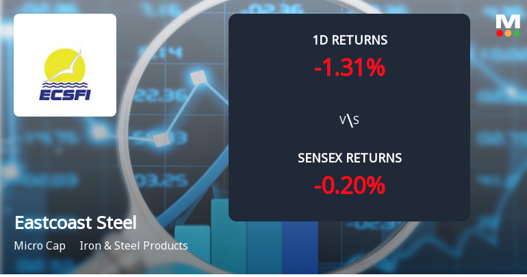 Eastcoast Steel Ltd Faces Selling Pressure with 1.31% Decline Amid Ongoing Losses