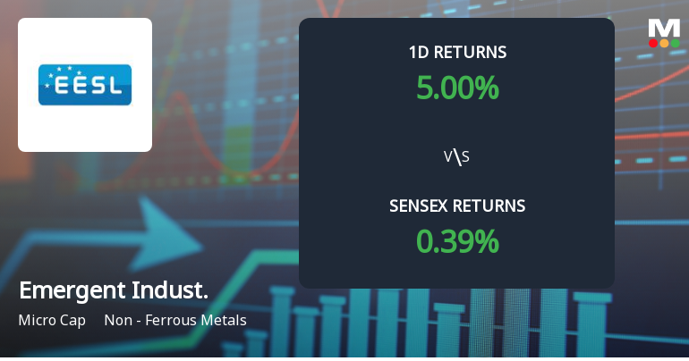 Emergent Industrial Solutions Sees Unprecedented Buying Interest, Hits Upper Circuit