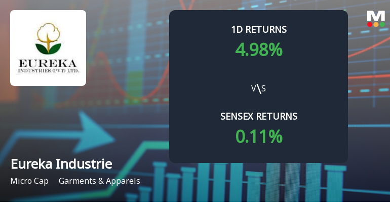 Eureka Industries Ltd Surges 4.98% Today, Achieving Intraday High Amidst Recent Price Declines