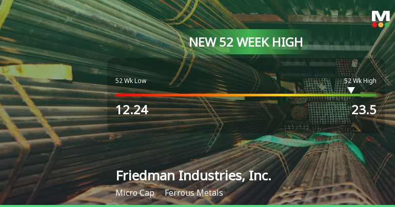 Friedman Industries Hits New 52-Week High of $23.50, Up 213%