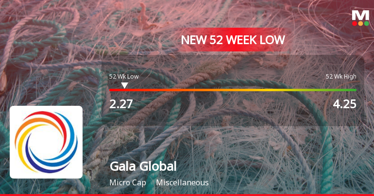 Gala Global Products Falls to 52-Week Low of Rs.2.27 Amidst Continued Underperformance