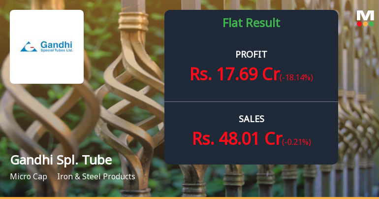 Gandhi Special Tubes Q2 FY26: Profit Dips 18% Despite Steady Margins