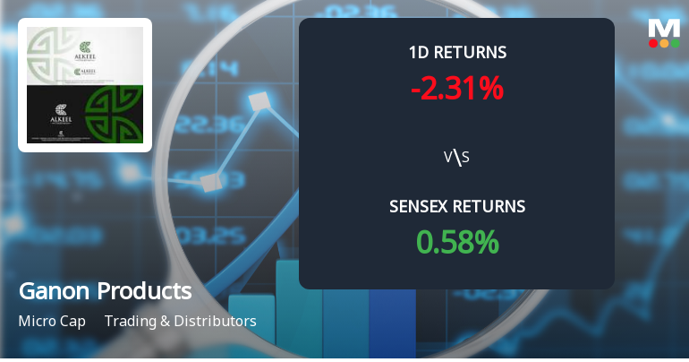 Ganon Products Ltd Faces Selling Pressure with 2.72% Decline Amid Ongoing Losses