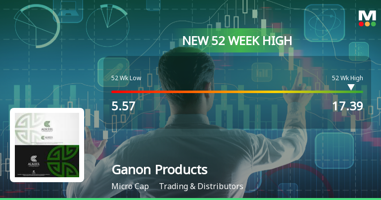 Ganon Products Hits New 52-Week High of Rs. 17.39