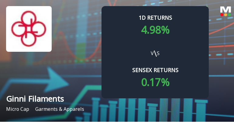 Ginni Filaments Ltd Surges 4.98% Today, Achieving Intraday High of Rs 43.62