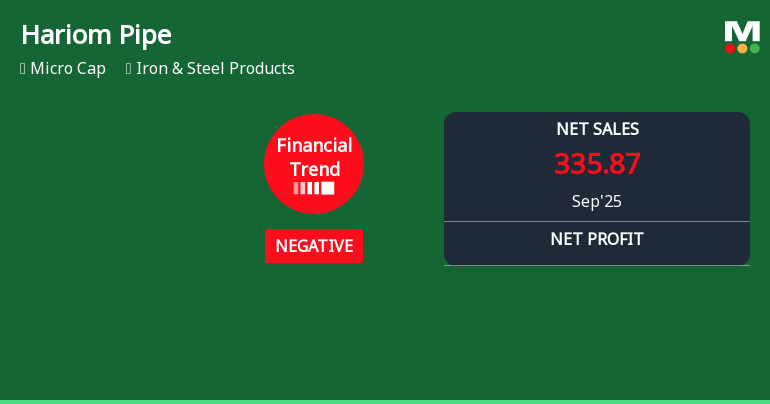 Hariom Pipe Industries Faces Financial Challenges Amidst Sales Growth and Declining Profitability