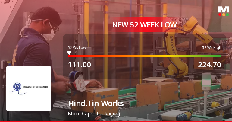 Hindustan Tin Works Stock Falls to 52-Week Low of Rs.111